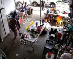 Father and son attacked by two assailants with machetes