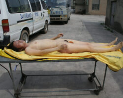 Outdoor examination and autopsy of young Chinese woman