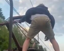 Russian teenager struck by electric current during train surfing