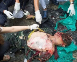 Thai man crushed by truck