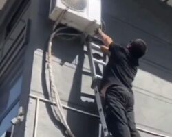 AC technician struck by electric current while on job
