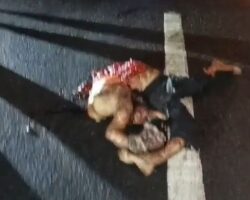 Completely crushed woman on Ecuadorian highway