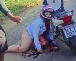 Female biker got her throat slashed by kite wire
