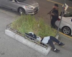 Gunman in front of busy bar eliminated by security team member