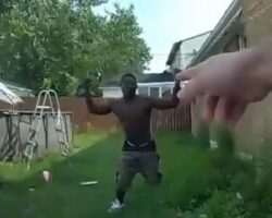 Suspect with two knives attacks police officer