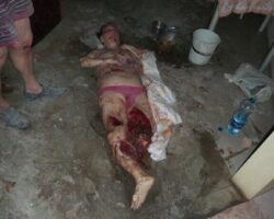 Ukrainian woman hit by mortar