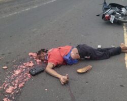 Cambodian motorcyclist’s head exploded on asphalt