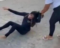 Defenseless, skinny mistress attacked and beaten by huge wife