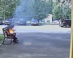 Heavily drunk man caught on fire from lit cigarette
