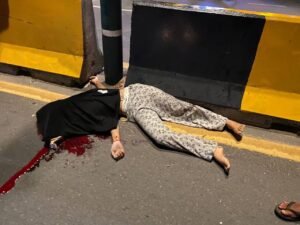 Tragic accident involving female biker in Cambodian capital