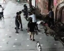 Beaten to death in front of temple