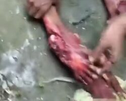 Bloody aftermath of traffic accident in Bangladesh