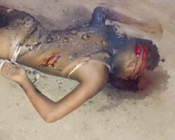 Charred male body found on dirt road