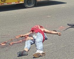 Deadly consequences of motorbike-truck collision
