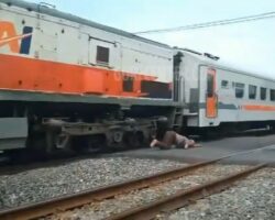 Elderly man unsuccessfully attempts suicide by jumping in front of train