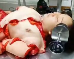 Female victim of brutal murder in morgue