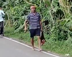 Man walks down the street with his sister-in-law’s severed head