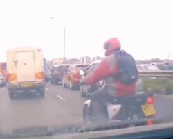 Motorcyclist crushed by truck with brake failure