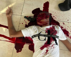 Robber used civilian as human shield