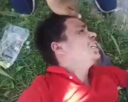 Robber was caught and gets jumped