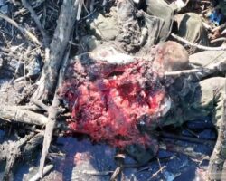 Russian soldier torn apart by Ukrainian drone