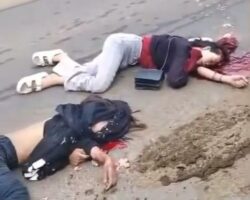 Two women on motorcycle died under wheels of truck