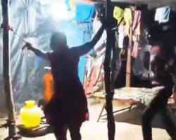 Woman brutally whipped by her husband for getting drunk