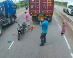 Woman crushed by truck in front of her husband and daughter