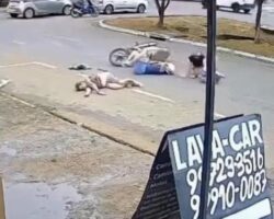 80-year-old woman hit by motorcycle while crossing street