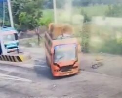 Bus hit and ran over two people on motorcycle