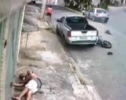 Fatal head-on collision between motorcyclist and car