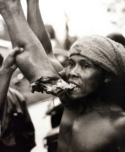 Historical photo of African cannibal