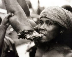 Historical photo of African cannibal