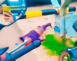 Indian guy deliberately stepped right in front of moving train