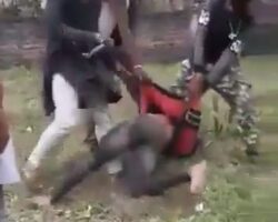 Indian politician brutally beats another man with sword