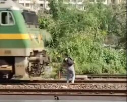 Man jumps in front of speeding train