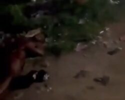Mentally ill guy slit his own throat in the middle of street