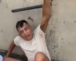 Motorcycle thief gets beaten