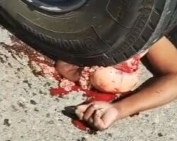 Motorcyclist died under truck wheels