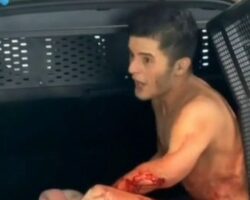 Naked rioter with machete shot by Brazilian police