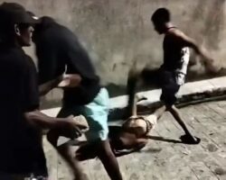 Thief brutalized by angry mob