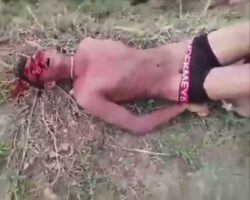 Tied up, tortured and executed by his rivals