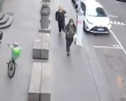 Woman stabbed by random female maniac on her way to work