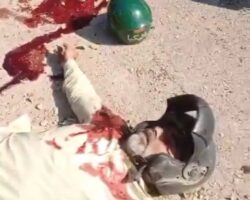 Aftermath of car bomb explosion