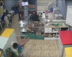 Assassination inside snack bar