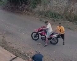 Biker lost control while taking curve