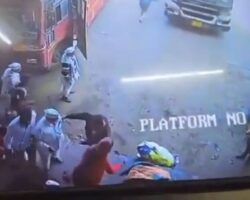 Bus plowed into crowd on station platform, resulting in one death