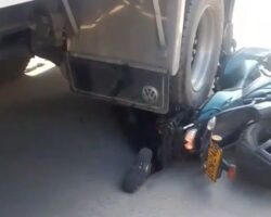 Colombian motorcyclist died under truck wheel