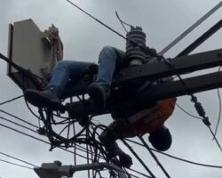 Energy company worker burned to crisp by high voltage