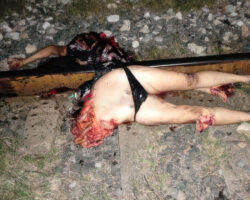 Female cut in half by train